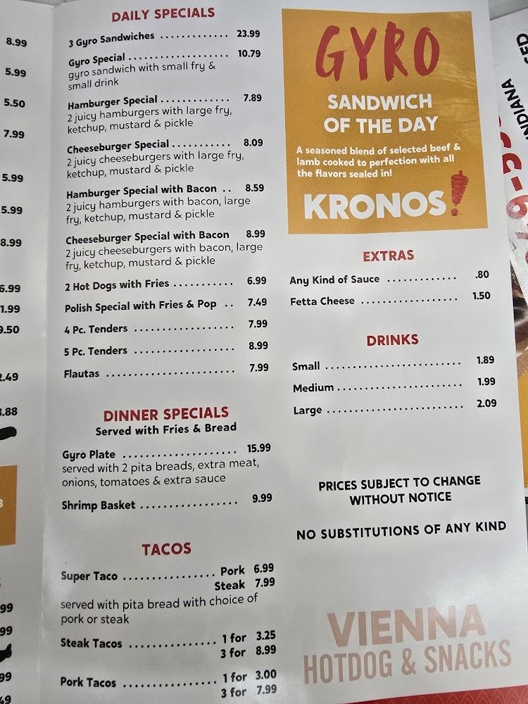 Vienna Hot Dogs & Snacks Menu image 2