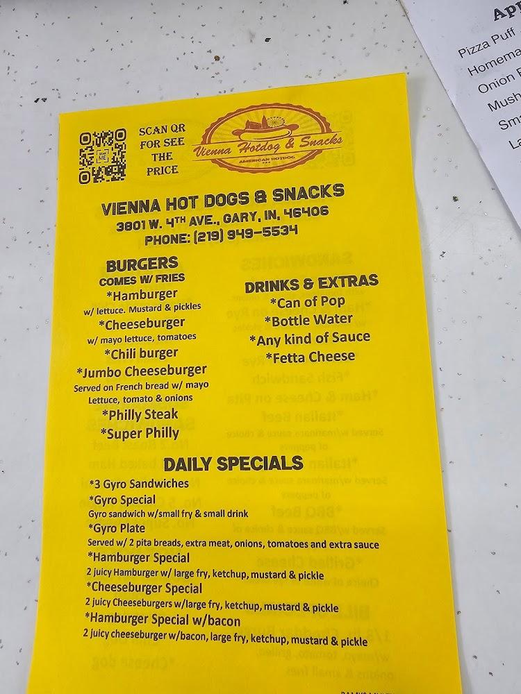 Vienna Hot Dogs & Snacks Menu image 3